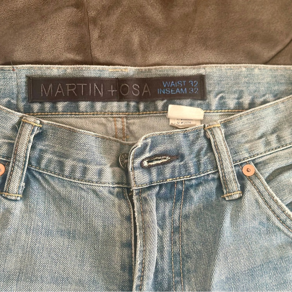 Martin + Osa Men’s Light Wash Straight Jeans Waist 32 Inseam 32 Premium Denim